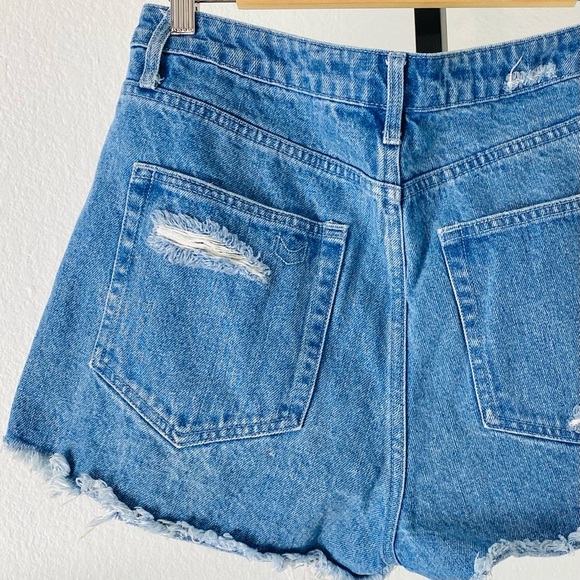 Show Me Your MuMu Arizona Jean Shorts High Waisted Distressed Like New - Picture 8 of 13